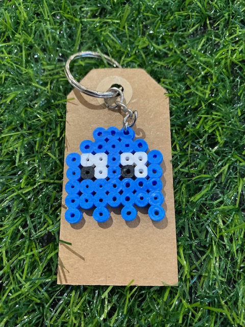 Pac-Man Ghost Keyring (Blue)